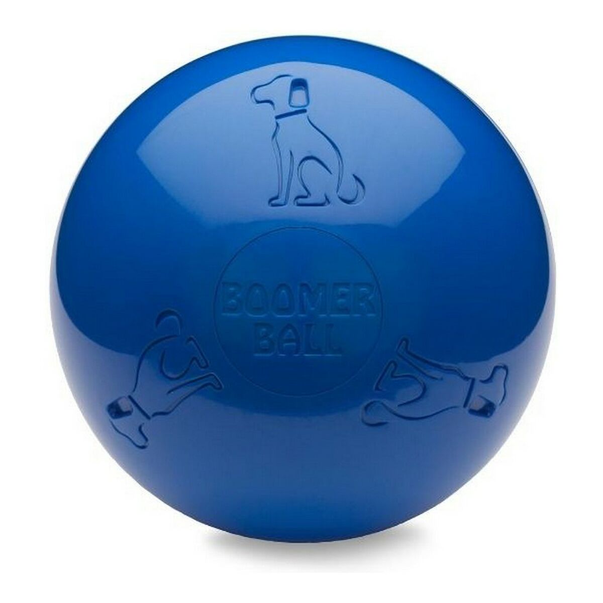 Boomer Blue Hundelegetøj - Slidstærk blå bold 100 mm til aktiv leg og motion for hunde.